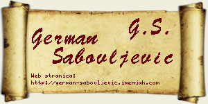 German Sabovljević vizit kartica